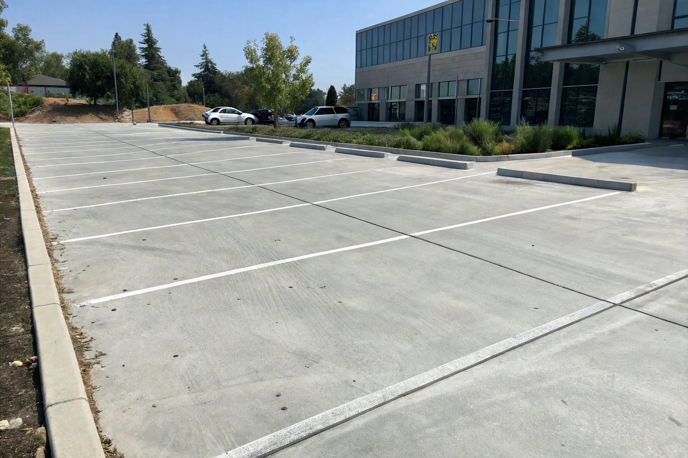 Concrete parking lot building in Yucaipa, CA