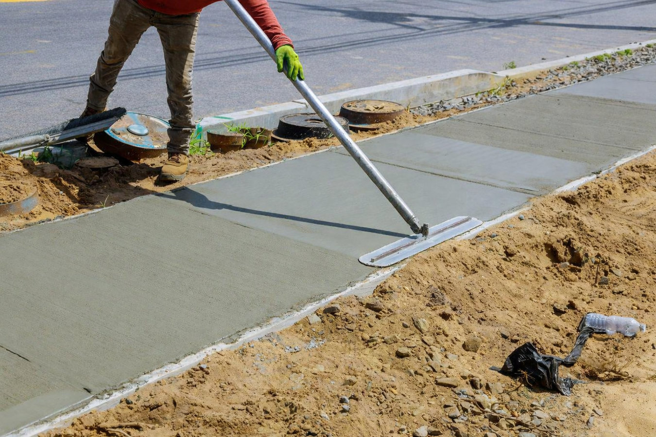 Concrete sidewalk building in Yucaipa, CA
